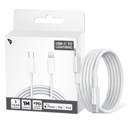 dr vaku DR VAKU® USB C to Lightning Cable 1M [Apple Mfi Certified] iPhone Fast Charger Cable USB-C Power Delivery Charging Cord for iPhone 14/13/12/12 Pro Max/12 Mini/11/11Pro/Xs/Max/Xr/X/8/8Plus/iPad image 1