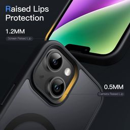 Enflamo Polycarbonate Matte Back Cover Case Compatible with Mag-Safe Designed for iPhone 14 Plus/iPhone 15 Plus | Ultra Hybrid Camera Bump Protection (Black) image 4