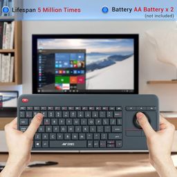 Ant Esports WK100 2in1 Wireless/Bluetooth Keyboard with Built In Touchpad-Wireless TV Keyboard with Multi-Touch Big Size Trackpad,Support 2 Devices for TV Windows Android,Chrome OS,Laptop,Tablet_Black image 2
