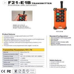 POWER F21-E1B Hoist Crane Industrial Remote Control Wireless Transmitter Push Button Switch Channel (AC 36V-440V(50-60) 1 Transmitter + 1 Receiver) image 5