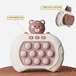 Chocozone Fast Push Pop It Game Light-up Bubble Pop Fidget Toy for Kids and Adults Four Modes Push Button Game with Lights & Music Toys for 4+ Years Old Boys & Girl ( Duck) (Teddy) image 3