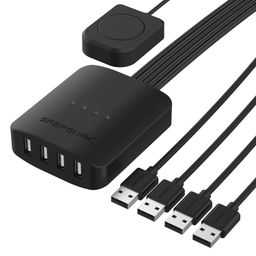Sabrent USB 2.0 Sharing Switch up to 4 Computers and Peripherals LED Device Indicators (USB-USS4) image 1