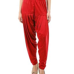 Casuals Women's Premium Viscose Patiala Regular Fit Pant (Color: Red) (Please Refer Size Chart Image First) (Size: S,M,L,XL,2XL,3XL,4XL,5XL,6XL) image 3