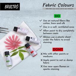 BRUSTRO Artists Fabric Colours - Set of 12, 30ml Bottles | High Pigmented Color, Fade Resistent, Intermixable, Permanent, Ideal to Paint on Clothes,Jeans,T-shirt, Bags,Textile Paint, DIY fashion image 2