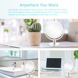 Fabuday 7 Inch Tabletop Makeup Mirror with 1X & 10X Magnification, Double Sided, Acrylic image 4