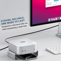chevik get addicted CHEVIK MiniMount Steel Stand – Improved Cooling, Durable Powder-Coated Desktop Mount, Sleek Design & Desk Organizer with Easy Power Button Access for Mac mini M4 & M4 Pro (Power Reach) image 4