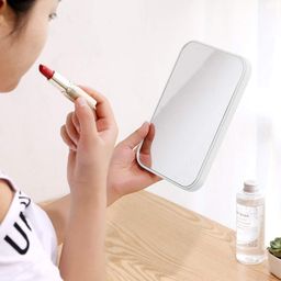 leeonz Table Desk Vanity Makeup Mirror,8-Inch Portable Folding Mirror, Travel Make Up Mirror Hanging Bathroom For Shower Shaving (Color May Vary)(Rectangular, Tabletop Mount)Framed image 5