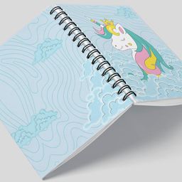 AccuPrints wiro Hard bound Size -A5 (6 by 9 inch) Notebook Diary Ruled 200 pages-Notebook Diary Parent (Blue Unicorn Wiro) image 5