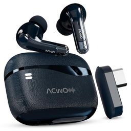 ACwO DwOTS X Gaming in Ear Earbuds - ANC, Near Zero Latency 2.4GHz with C Type Dongle, 50 Hrs Playtime, Quad Mic ENC, IPX5, HYPERBOOST Fast Charge, Bluetooth 5.4, 32DB ANC(French Blue) image 1