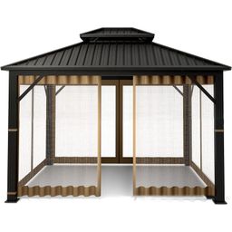 THE STYLE SUTRA® Outside Canopy Large Louvered Pergola Rectangular 10 Outdoor Gazebo Netting Khaki 10x12FT|1 Piece Rectangle Camping Net image 1