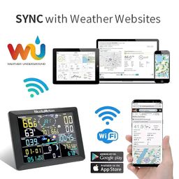 BRAINLE WiFi Weather Station with 8.3 Inch Large Display, Wireless Indoor Outdoor Monitoring System, Digital Thermometer, Humidity Meter, Rain Gauge, Wind Speed Sensor for Home image 3
