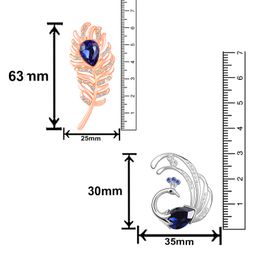 mahi Eagent Combo of Peacock and Feather Lapel Pin/Brooch CO1105087M image 3