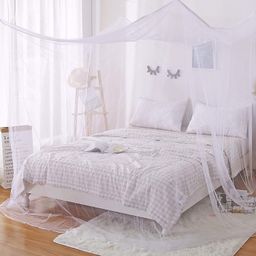 slimmom Machardani Net | Polycotton Mosquito Net for Double Bed King Size | Maskitosh Bed Big Net Lxwxh 6 X 6 X 5 Feet White image 1