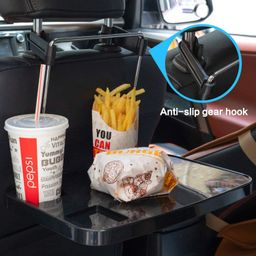 Robustt Multipurpose Car Tray - Pack of 1 (Black) | ABS Material| Easy Installation | Adjustable Angles | Versatile Use for Holding Food, Drinks, laptops, and More. image 2