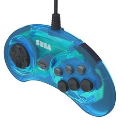Retro-Bit Official Sega Genesis Controller 6-Button Arcade Pad for Sega Genesis - Original Port (Blue) image 2
