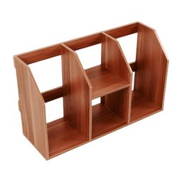 Dime Store Book Shelf, Bookshelf for Office Desk, Wooden Book Shelf Home Decor, Space Saving Bookshelf (Wood Accent) image 3