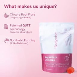 Be Bodywise Magnesium Glycinate Gummies For Improved Sleep | 30 Days Pack | 500mg/ Gummy | Higher Absorption Helps in Relieve Stress, Muscle Recovery & Support Bone Health | Non Habit Forming & No Added Sugar image 4