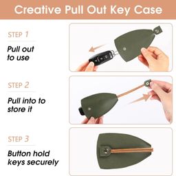 arura (label) Creative Pull Out Cute Large Capacity Car Key Case, Pull Out Key Sleeve, Cute Keychains for Car Keys Pull Out Key Case Key Holder Case image 5
