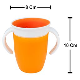 ZIKKU Transition Sippy Cups with Handles, 360 Degree Spill Proof Design, Leak Proof Miracle Cups for Toddlers (Orange) image 4