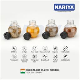 NARIYA Plastic 360 Revolving Tiered Shelf Spice Container Set Of 16 In 1 Seasoning Organizer Masala Countertop Rack Condiment Set For Kitchen (Transparent, 125Ml Each) image 2