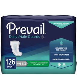 Prevail Maximum Absorbency Incontinence Male Guards, One Size, 14-Count (Pack of 9) image 1