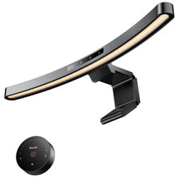 Quntis Curved Monitor Light Bar with Remote &Touch, Auto Adjustable Brightness and Colour Temperature Eye-Care USB Computer Lamp with Multifunction Shelf Screen Light Bar, No Glare Home Office Gaming image 1