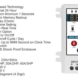 LEYDEN® TM-CLK 40A, 230VAC, 24 Hour Digital Clock Timer Switch 50 ON/OFF Programs Per Day & Cyclic Function Up to 9999 Seconds for Motor,Fogger, Hydroponics, Light, Water Pump, Bell, Etc (White) image 2