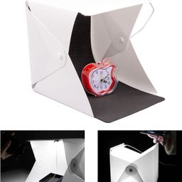 Action Pro Portable Mini Photo Studio 23 x 23cm Led Lighting Studio Box, Foldable Light Box with White and Black Drop image 5