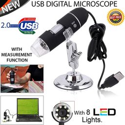 Microware New Digital 1000x 2MP 8 LED USB Portable Microscope + Dermascope + Endoscope Zoom Camera Magnifier + Stand image 1