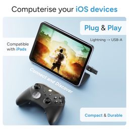 AMBRANE Lightning to USB 3.0 OTG for iPhone/iPad OTG Connector Extender Convertor for All iOS Devices, USB Female Support Connect USB Flash Drive, Keyboard, Mouse (AOTG LA1 Grey) image 2