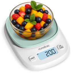 HOMEBASIC Digital Kitchen Weighing Scale 5Kg, High-Precision 0.1g Accuracy | LCD Display, Tare Function, Multi-Units (g, oz, lb, ml) Portable Weight Machine Food Scale for Cooking Baking Diet (Green) image 1