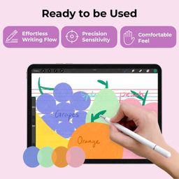 HUMBLE Universal Light Weight Stylus Pen for Smartphone/Tablet/iPad/iPhone/Android & All Touch Screen Devices with Fine Point Disc Tip & Magnetic Cap | Precise Tip for Drawing and Writing - White image 4