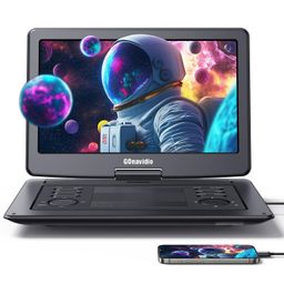gonavidio 18 inch portable DVD player with 15.6 inch large screen 5 hours battery, support HDMI input, TV/projector sync, 1600x900, image 1