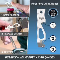Keyport MOCA 10-In-1 Key Tool - Keychain Multi-Tool (Bottle Opener - Screwdriver - Cord Cutter - Box Opener - Scoring Tool - Hex Bit Driver - Wrench x 3 - Ruler) TSA Friendly, Keyport Pivot Compatible image 2