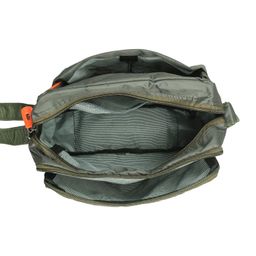 glossy Women/Girl's Sling Bag With 4 Zippers, olive green image 4