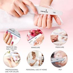 Nail Files Canvalite Nail File and Buffer Professional Emery Boards Washable Double Sided Reusable Manicure File for Home and Salon Use 6 PCS image 3