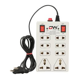 Digiway 240 Volts 8 + 2 Mini Power Strip Extension Cord || Board with 2 Switch || Indicator, Safety Fuse & 8 International sockets || 2 Meter Cord Wire (8 + 2 Mini Power Strip_Beige_Pack of 2) image 5