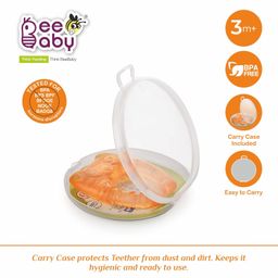 BeeBaby Teethers for 6 to 12 Months BPA Free. Cooling Water Filled Baby Teether, Soft Teething Toy for Babies with Carry Case, Soothes Gums and Easy to Grip. 100% BPA, PVC Free. (Frog & Owl - Blue_Orange, Pack of 2) image 3