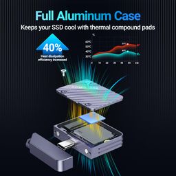JEYI 2230 Only M.2 Enclosure, Direct-Attached Wireless USB C 10Gbps M.2 NVMe SSD Enclosure Adapter, 2tb Max - i9 Zebra 2230C image 5