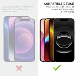 supcares Military-Grade Matte Anti-Glare Tempered Glass Screen Protector for iPhone 16e, iPhone 14, 13 and 13 Pro (6.1 Inch) With Installation Kit | Edge to Edge Coverage | Black image 2