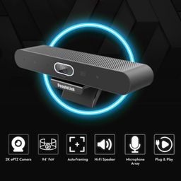 peoplelink Stellar X20 Webcam | 2K with 30FPS ePTZ Camera with Speaker, AI Face Tracking, Built-in 4 mic's, 94° Wide Angle, 360° Audio Pickup, Video Conferencing & Streaming Meetings. image 4