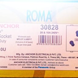 Anchor Roma The Name Is Enough Polycarbonate 20 A and 10A Twin Socket (White) image 4