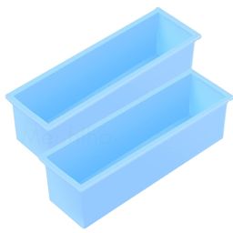Meufilho Rectangle soap loaf Mold for soap Making Silicone soap Mold Reusable Flexible Washable soap Mold for Handmade soap Making DIY Tools Capacity : Upto 1.2 Kg ,size : 25.3 x 7 x 7.3 Cm, Multicolour (set of 2) image 1