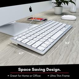 Macally Small USB C Keyboard - Plug & Play Compatible Apple Wired Keyboard for Mac Mini, MacBook Pro/Air, iMac, Windows, iPad, Chromebook with USB C Port - Compact & Mini USB Type C Keyboard image 3
