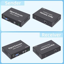 VGA KVM Extender Over Ethernet,1080P VGA KVM Extender Over Cat5e/6/7 Up to 394FT(120M), Digital Zero Delay Transmission, Plug and Play, VGA KVM Extender with 2 USB Ports for Keyboard and Mouse image 5