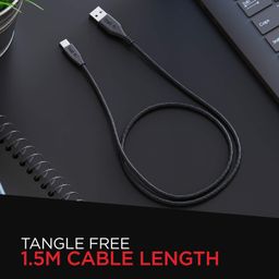 boAt Type C A325/A320 Tangle-free, Sturdy Type C Cable with 3A Rapid Charging & 480 Mbps Data Transmission Speed, Compatible with Smartphones & Tablets(Black) image 2