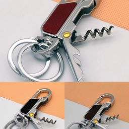 jdp novelty (Get any Random Color Stylish Metal Keychain with Corkscrew Wine Bottle Opener. image 3