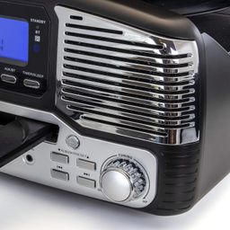 Trexonic Retro Record Player with Bluetooth, CD Players and 3-Speed Turntable in Black image 5