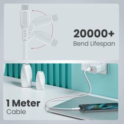 Portronics Konnect Core 3 USB-A to Micro Fast Charging Cable for Smartphones,Tablets, Speakers, Laptops & Other Micro USB Devices,Inbuilt Cable Management Hook,3.0A Max Output,Fast Data Sync(White) image 4