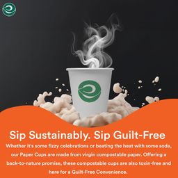 ECO SOUL [150 ml, 100 Count] Disposable White Paper Cups| Plastic-Free Aqueous Coated | Eco-Friendly & Biodegradable Cups | Use & Throw Party Glasses | Ideal for Tea, Coffee & Water | 190 GSM image 4